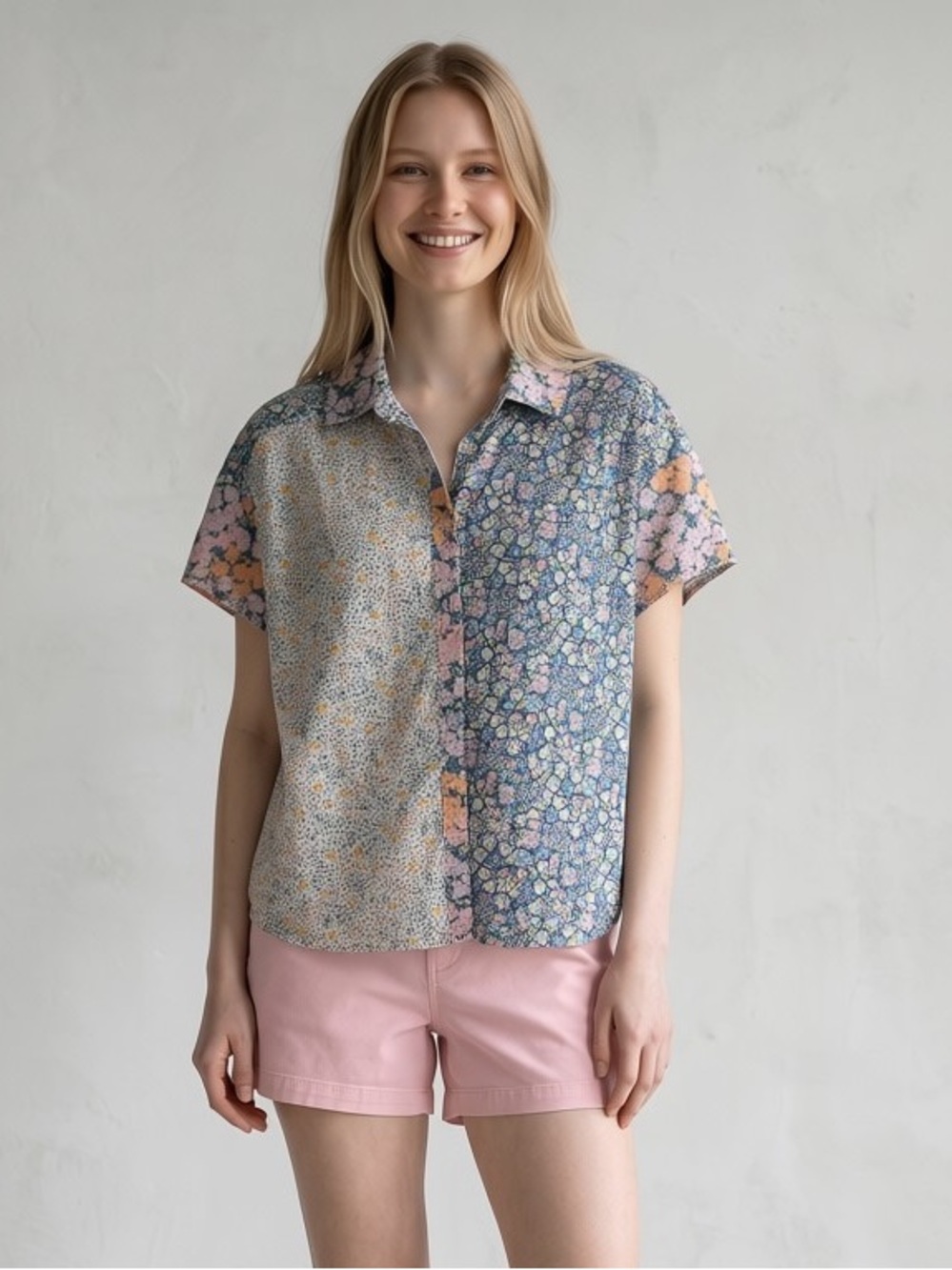 American Eagle Floral Patchwork top